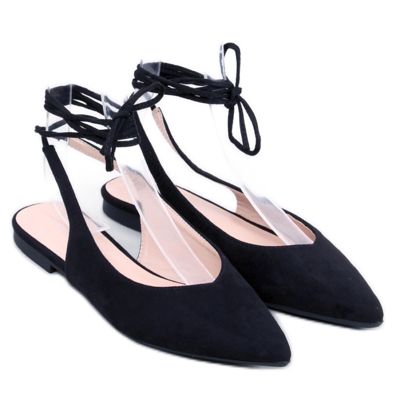 Dentoni Schwarze Ballerinas zum Schnüren – Inello