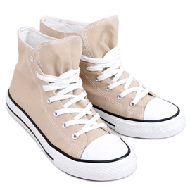 Jude Khaki High-Top-Canvas-Sneakers – Inello beige