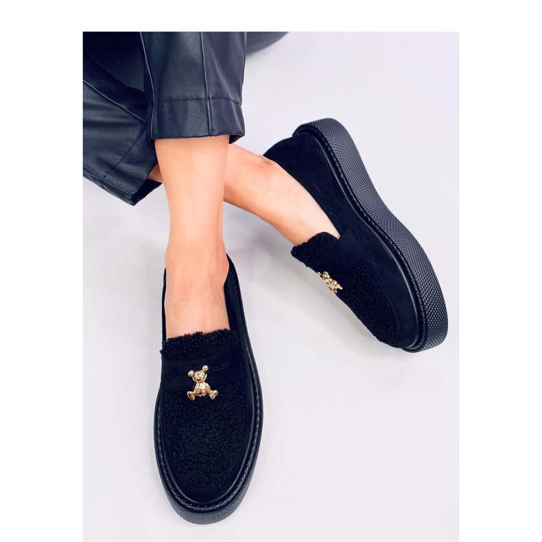 Plateau-Loafer mit Lammfell Anisha Black – Inello schwarz