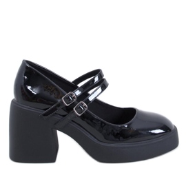 Lorai Schwarze Pumps mit weitem Absatz – Inello