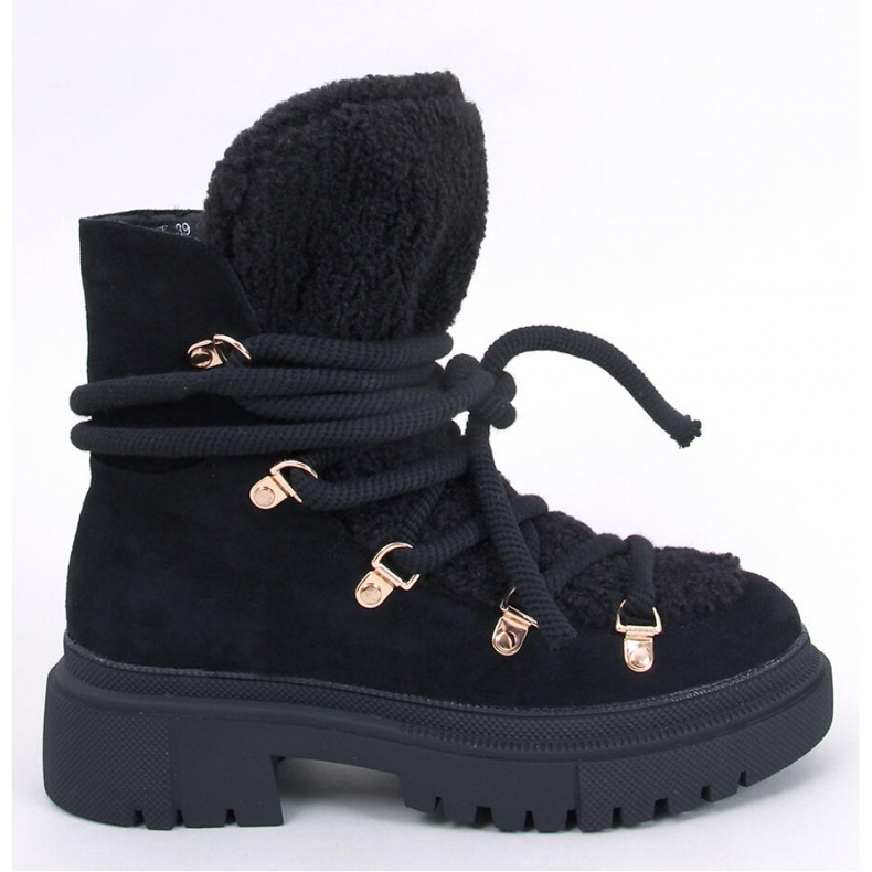 Shea Schwarze Schneestiefel aus Schaffell – Inello