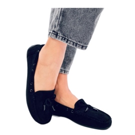 Wards Mokassins aus schwarzem Wildleder – Inello