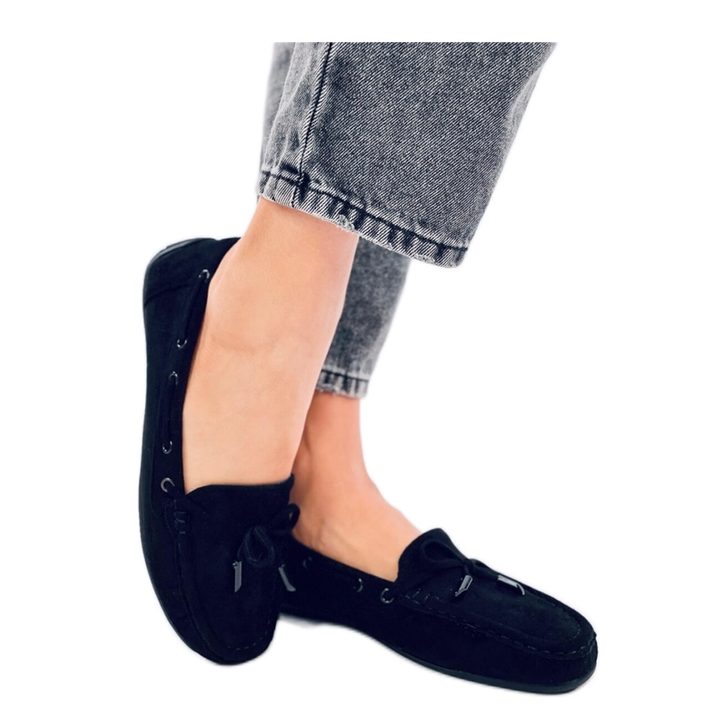 Wards Mokassins aus schwarzem Wildleder – Inello