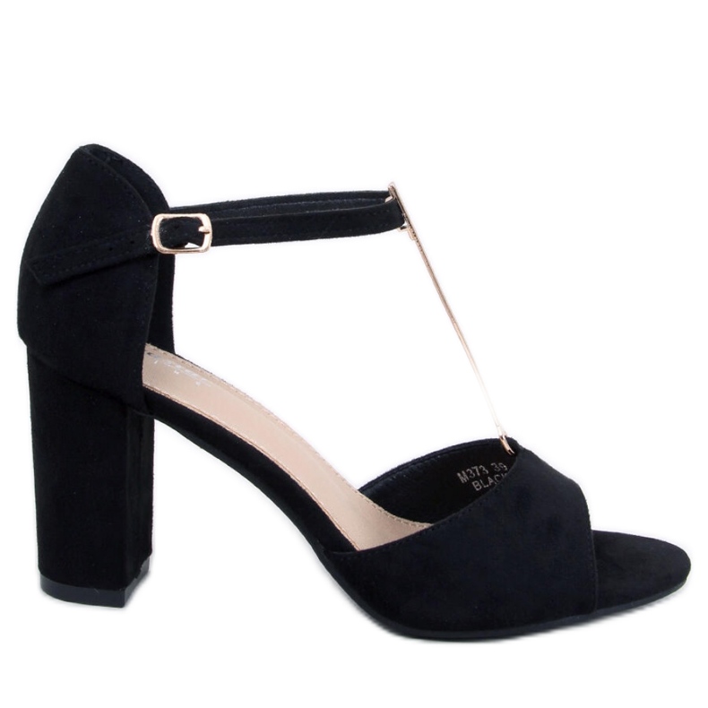 Hochhackige Sandalen mit Goldverzierung Ferdi Black - Inello schwarz