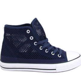 Durchbrochene High-Top-Sneaker Mousse Navy - Inello
