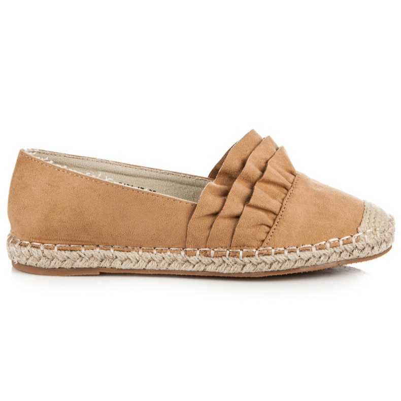 Vices Frühlings-Espadrilles mit Rüschen braun