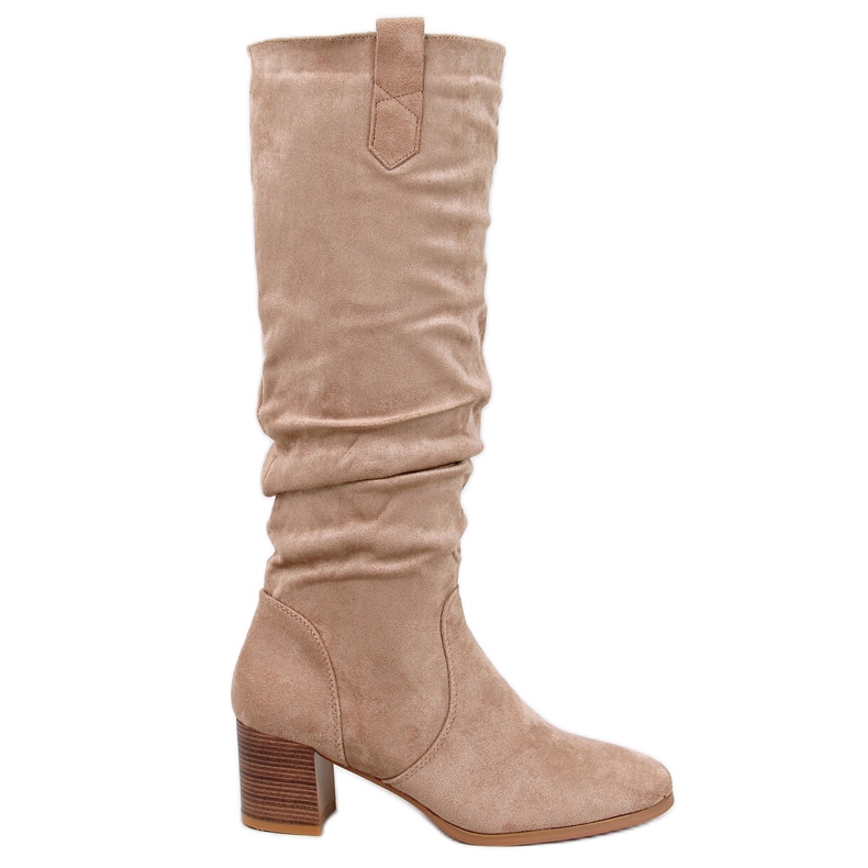 Pinsoni Khaki-Rüschenstiefel beige