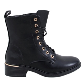 Ango Schwarze Schnürstiefeletten