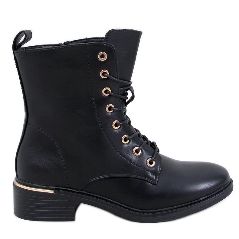 Ango Schwarze Schnürstiefeletten