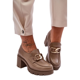 Step in style Schuhe Modell Harmell 20097 Dunkelbeige Leder – Treten Sie ein mit Stil