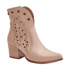 Step in style Stiefel Modell Lewski 3613 Beige Leder – Treten Sie ein mit Stil