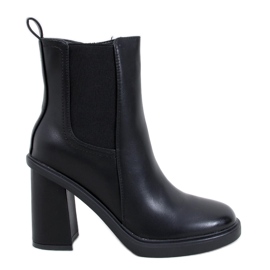 Lilley Schwarze Chelsea-Stiefel mit hohem Absatz