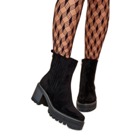 Schwarze Damen-Stiefeletten mit hohem Absatz