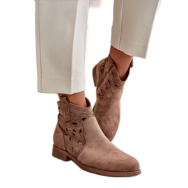 S. BARSKI Damenstiefel mit durchbrochenem Obermaterial S.Barski braun