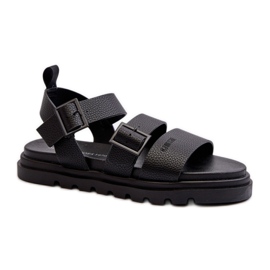 Damen-Plateausandalen Big Star, schwarz