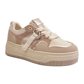 Beige Plateau-Sportschuhe