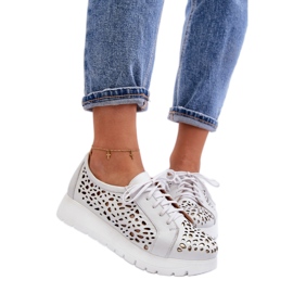 Hellgraue Damen-Plateauschuhe von Zazoo weiß