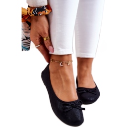 Damenballerinas mit Schleife Schwarz