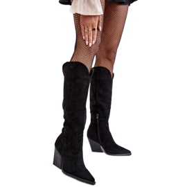 Schwarze Cowboystiefel für Damen