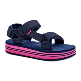 Lee Cooper LCW-24-05-2754L Marine/Fuchsia Sandalen blau