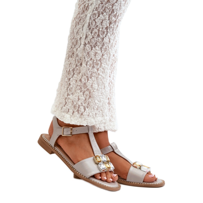 S. BARSKI Damensandalen mit dekorativen Details S.Barski beige