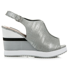 Vices Bequeme Keilschuhe grau