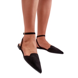 Damen-Ballerinas mit spitzer Zehenpartie Schwarz