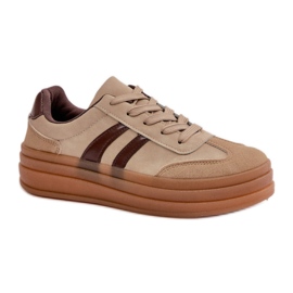 Braune Plateau-Sportschuhe