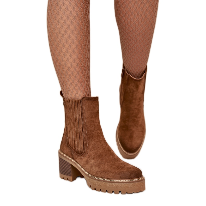 Damenstiefeletten aus Öko-Wildleder braun