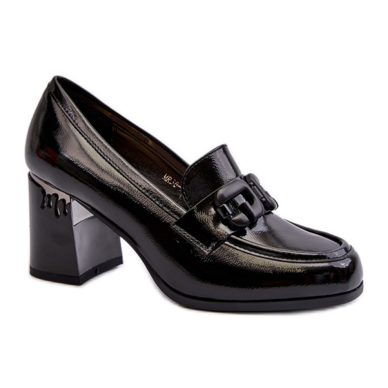 S.Barski Damenschuhe mit hohen Absätzen, schwarz lackiert