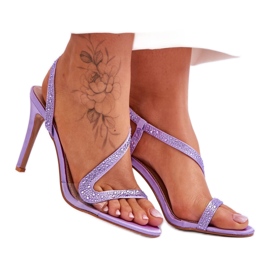 Elegante High-Heel-Sandalen Violett lila