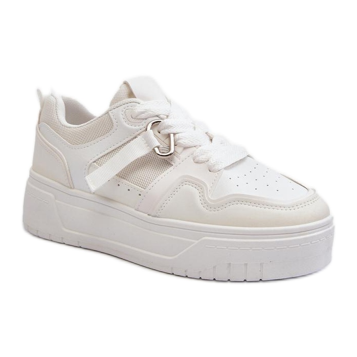 Weiße Plateau-Sportschuhe