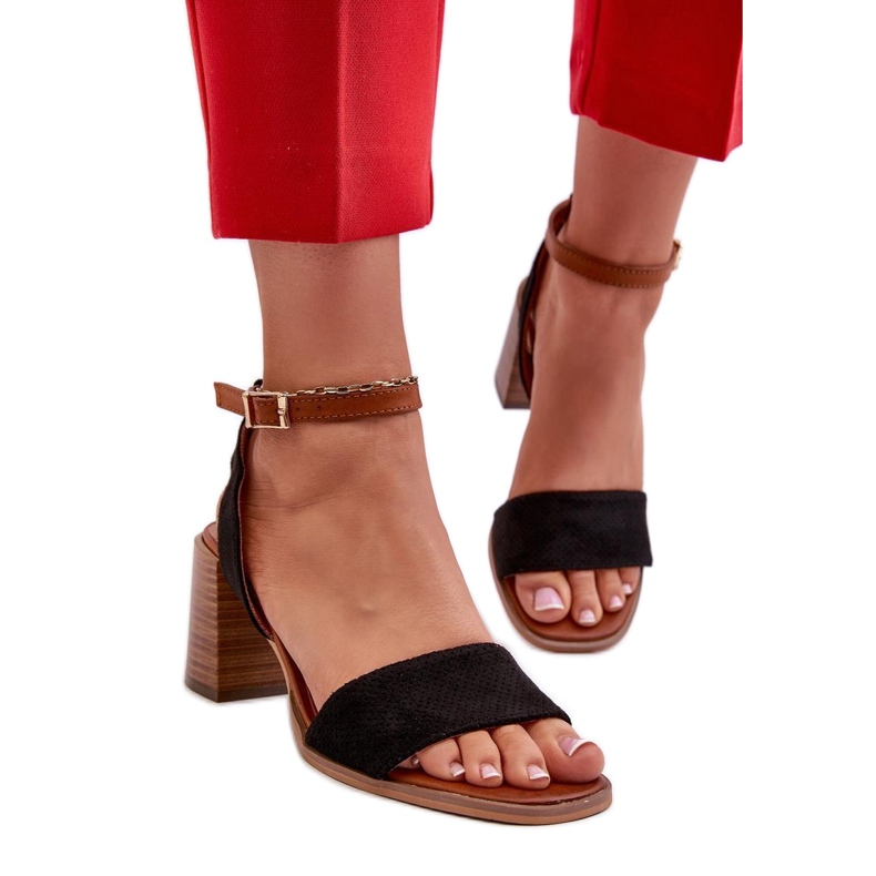 Damen-Sandalen mit hohen Absätzen Schwarz