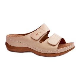 Beige Damen-Flip-Flops mit flacher Sohle