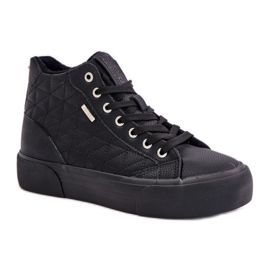 Gesteppte, isolierte Big Star Black-Sneaker schwarz
