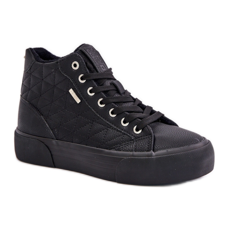 Gesteppte, isolierte Big Star Black-Sneaker schwarz