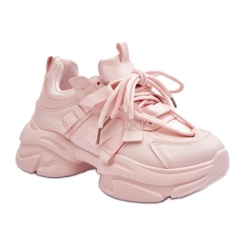 Rosa Sportschuhe mit massiver Sohle