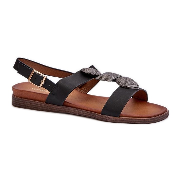 Damensandalen mit Dekorationen Sergio Leone Schwarz