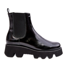 Flache Damen-Stiefeletten von Laura Messi in Schwarz