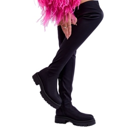 Damen Overknee-Stiefel Schwarz