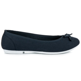 New Age Sportliche Ballerinas mit Schleife marineblau