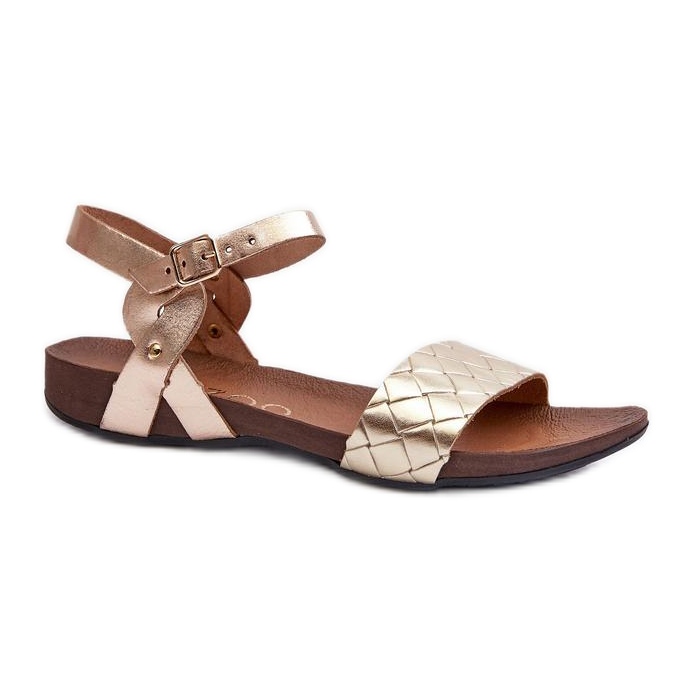 Zazoo Goldene Ledersandalen für Damen