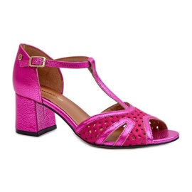 Maciejka Fuksja Damen-Sandalen mit hohen Absätzen rosa