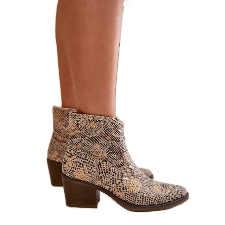 Gold Snake Cowboystiefel für Damen mehrfarbig