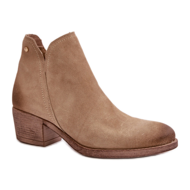 Zazoo Damenstiefel aus beigem Wildleder