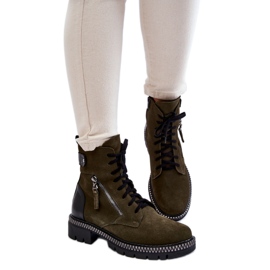 Laura Messi Grüne Wildleder-isolierte Stiefeletten