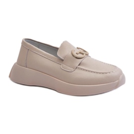 Damen-Ledermokassins S.Barski Beige