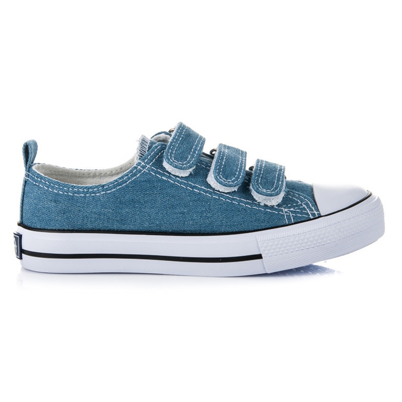 American Club Denim-Sneaker mit Klettverschluss blau