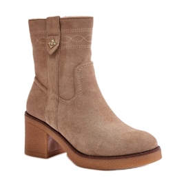 Klassische Damen-Stiefeletten in Beige
