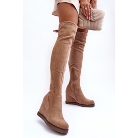 Step in style Overknee-Stiefel Modell Mephal NS362P Beige Wildleder – Treten Sie ein mit Stil